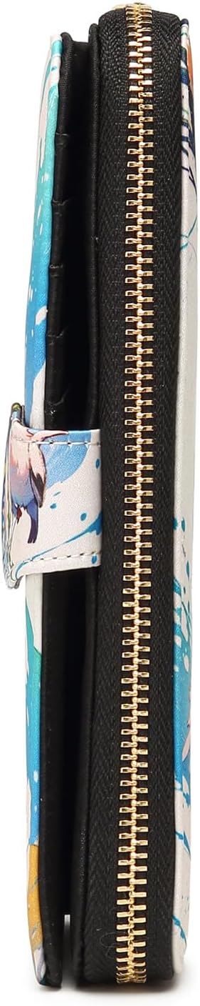 Women Wallet Card RFID For Womens Holder Blocking Credit Small Zipper Purse Pocket Bifold Slim Coin ID Ladies Wristlet Clutch Large Capacity Window Case Travel Zip Women's