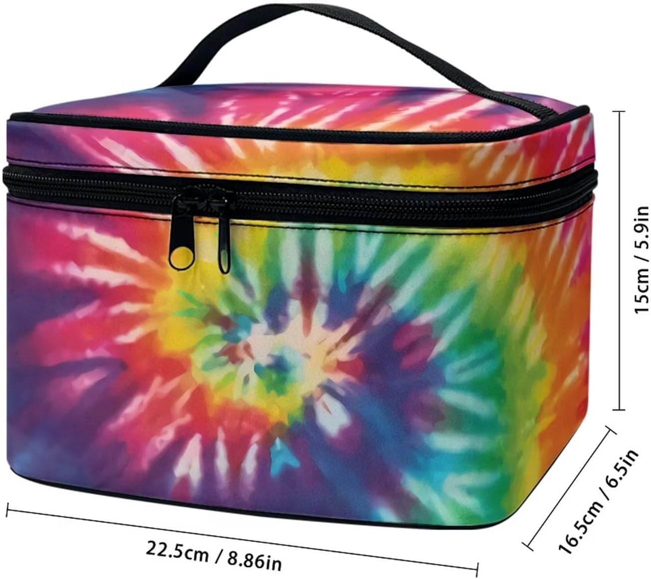 JoyLamoria Tie Dye Print Toiletry Bag Lightweight Cosmetic Bag Women Girls Makeup Case Pouch