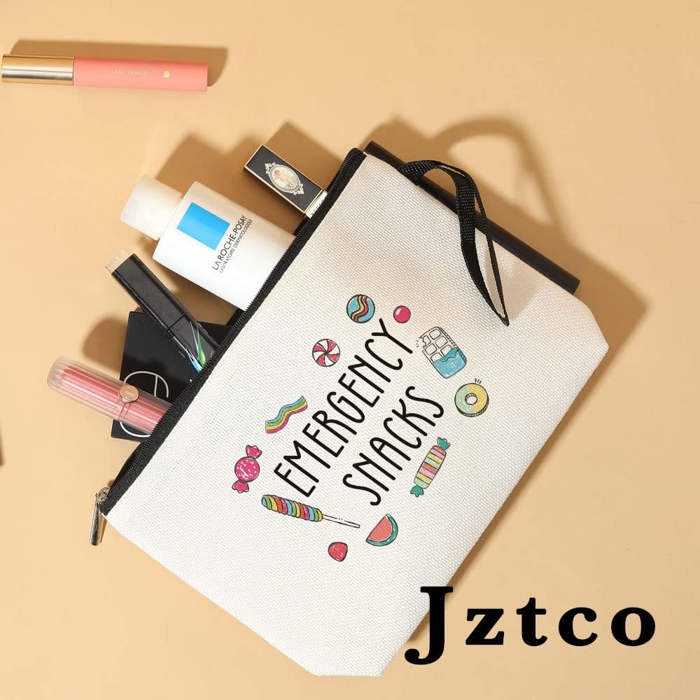 Jztco Snack Bags, Emergency Food Bag for Women Girls Trip Gifts Favors Travel Bags for Girls Friends Graduation Gifts for Besties Best Friend BFF Emergency Snacks Makeup Bag