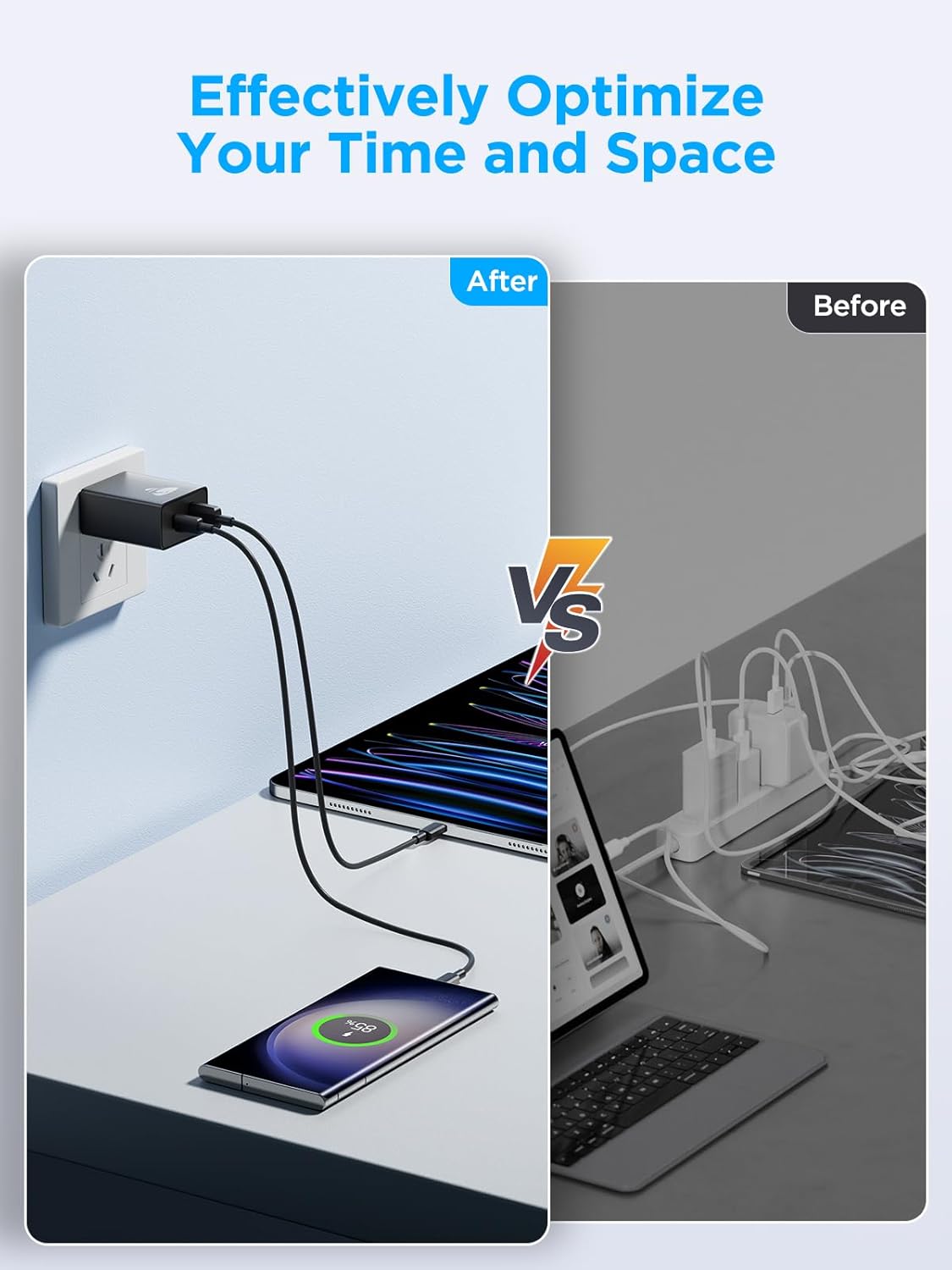 Aioneus Charging Adapter 45W Super Fast Charger Type C PD+QC USB Wall Plug Fast Charging Block for Samsung Phone Charger for Samsung Galaxy S25 Ultra/S24/S23/S22/S21/S20, iPhone 17/16/16e/15/14/13/12