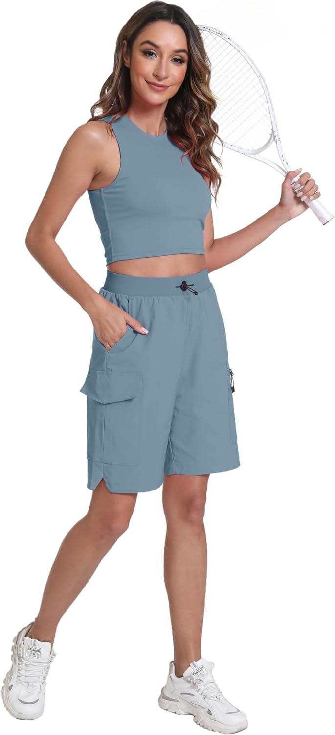 Women's Hiking Cargo Shorts Quick Dry Lightweight Shorts for Travel Athletic