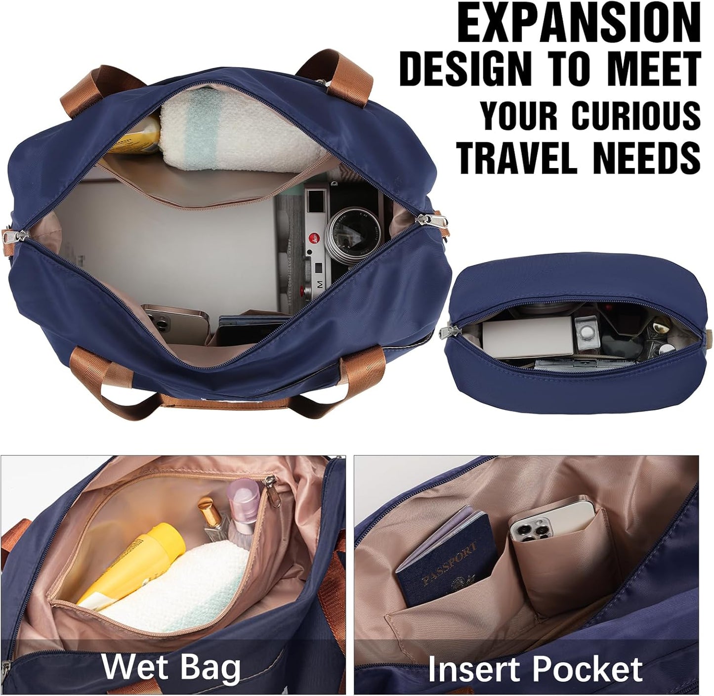 LONG VACATION Carry On Luggage Sets 3 Piece 20 Inch Suitcase Set, ABS+PC Hardshell Lightweight Travel Luggage with Spinner Wheels & YKK Zipper TSA Lock (NAVY, 20 Inch)