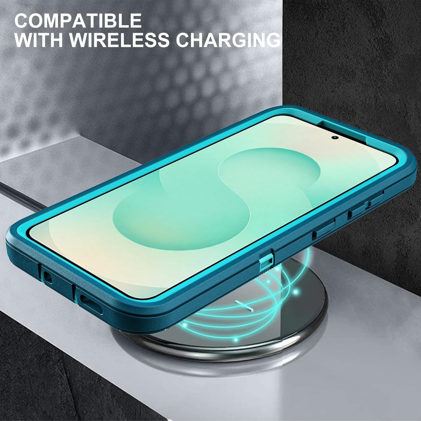 for Samsung Galaxy S25 Plus Case, Military Grade Heavy Duty Shockproof/Drop Proof/Dust Proof Case with 2Pcs Tempered Glass Screen Protector & 1PcsCamera Lens Protector (Blue/Turquoise)