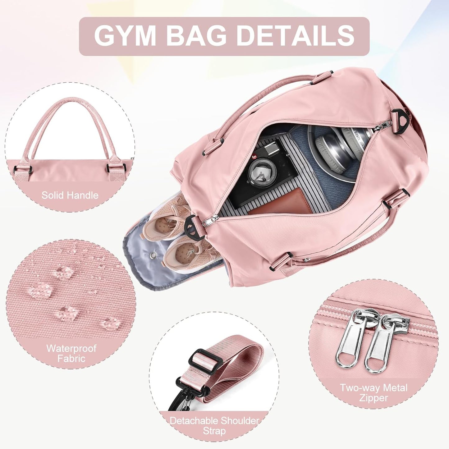 Gym Bag for Women Men with Shoes Compartment,Sports Duffle Bag Personal item travel Duffel Bags