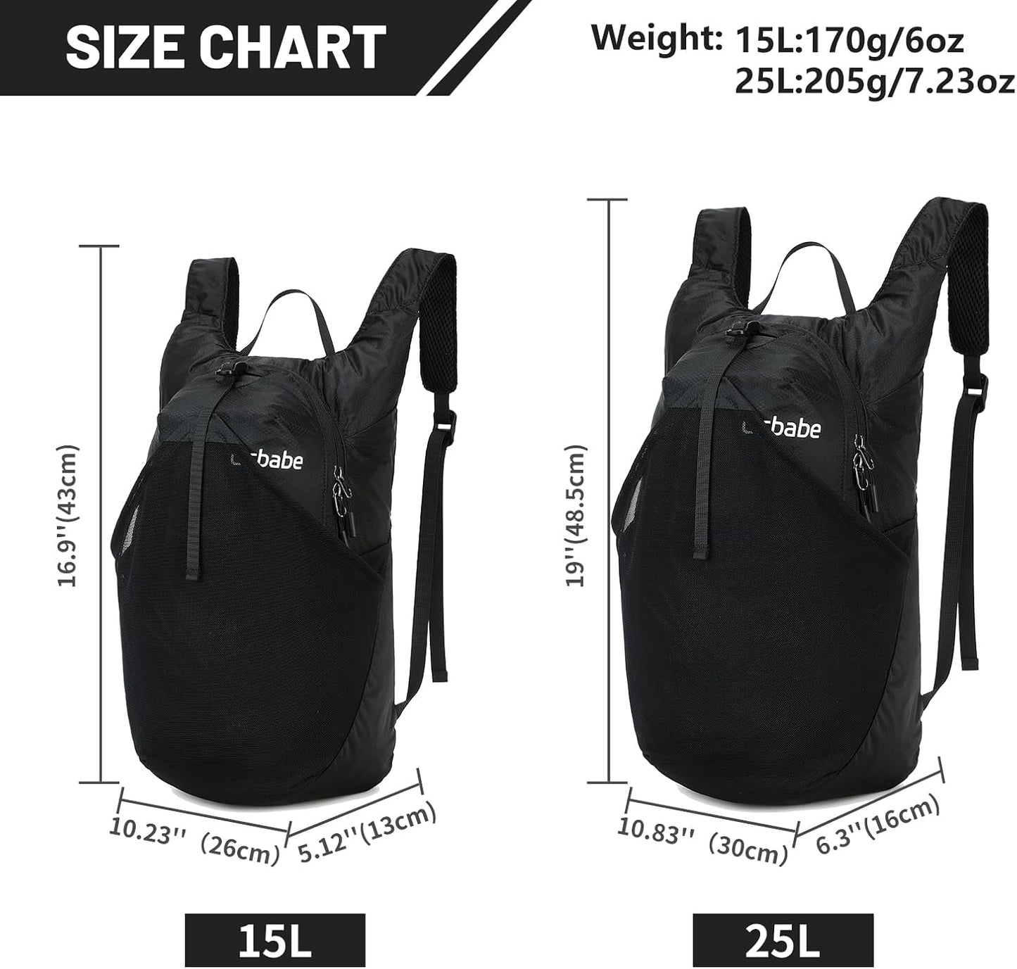 15L/25L Small Packable Lightweight Backpack Hiking Daypack Water Resistant Foldable Outdoor Camping