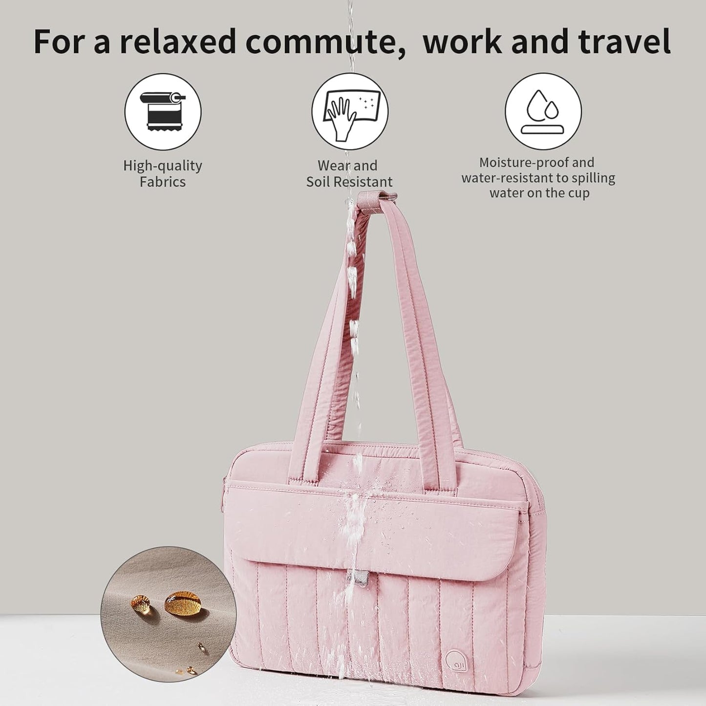 aji Laptop Tote Bag for Women, 14Inch & 16 Inch Laptop Tote Bag with Luggage Trolley Strap for