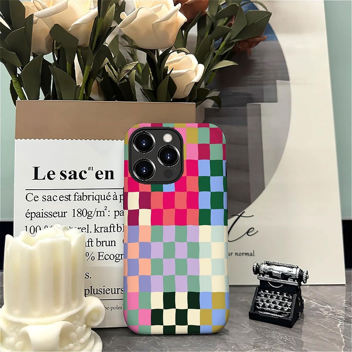 SEized Case Compatible with for iPhone 16 Pro Max,Colorful Checkerboard Phone Case for Girl Women Boy Men,Durable Protection Phone Case for iPhone 16 Pro Max