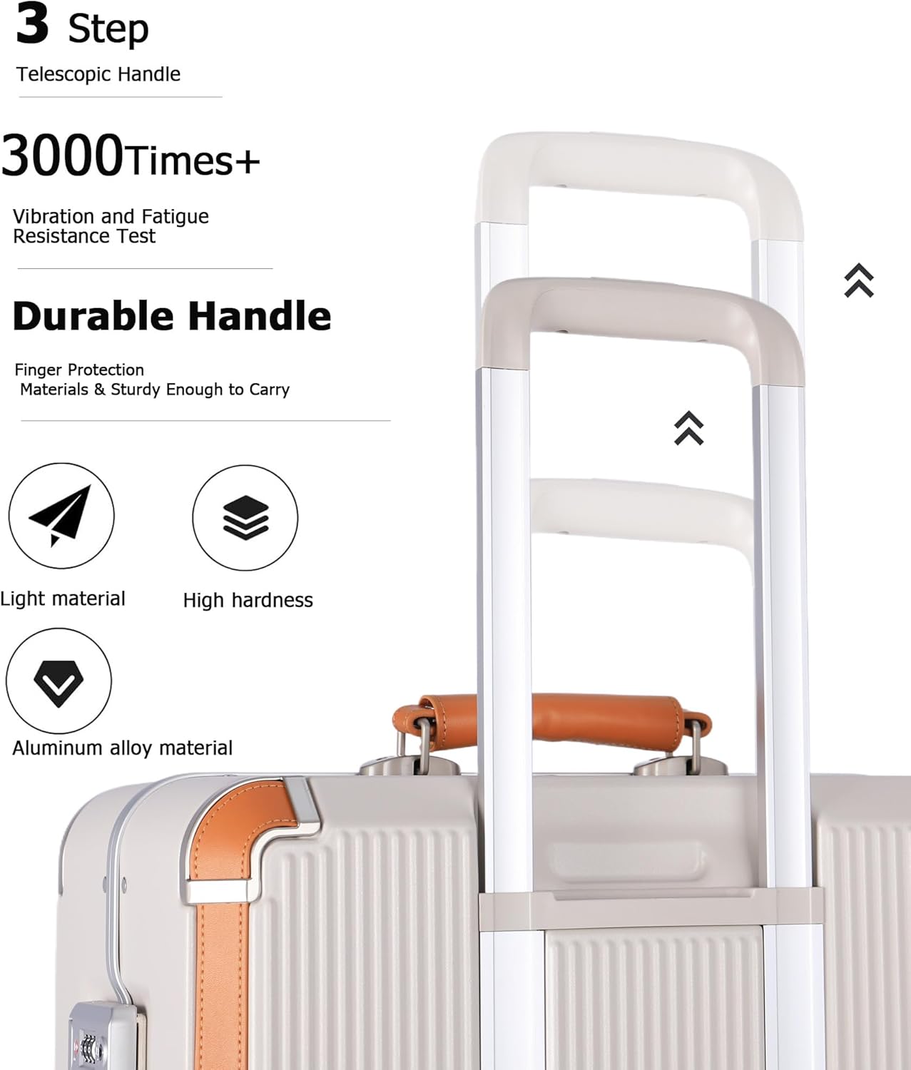 feilario 20in Hardshell Carry-On Luggage, Aluminum Frame Zipperless Suitcase with Brake Wheels