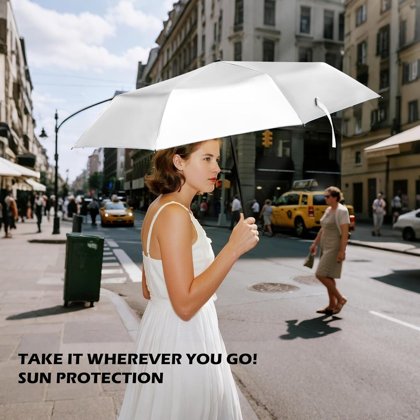 Travel Mini UV Umbrella for Purse Handbag Backpack in Small Size Sun & Rain Protection Compact Lightweight Tiny Pocket Umbrella for Kids Women Men