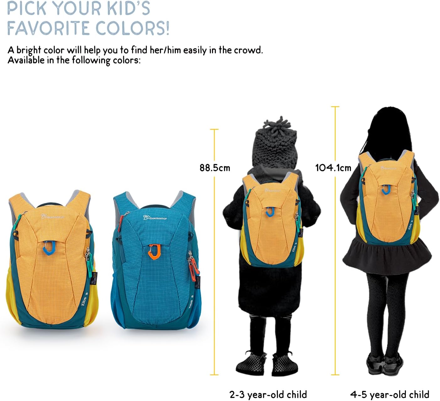 MOUNTAINTOP 8L Kids Backpack,Toddler Backpack Travel Daypack with Chest Strap,Small Backpack for