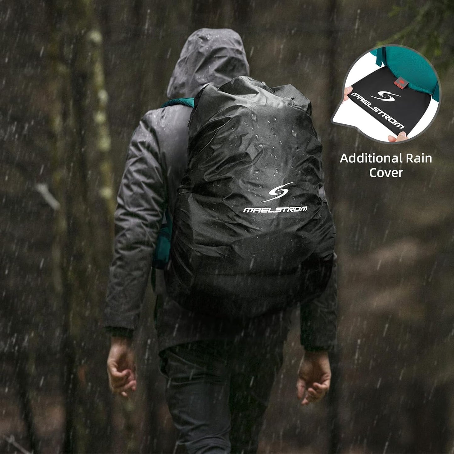 Maelstrom Hiking Backpack,40L Waterproof Camping Backpack,Men Women Packable Hiking Daypack with