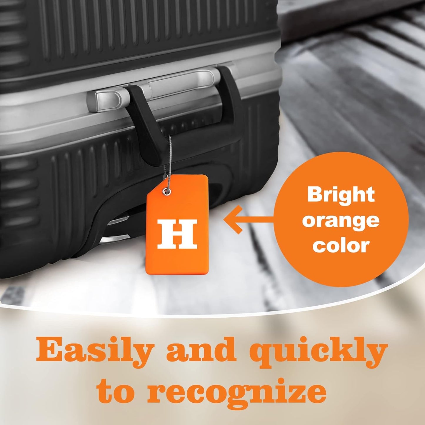 Gostwo 2 Pack Silicone Luggage Tags for Suitcases, 26 Initial Letter Baggage Labels Handbag School