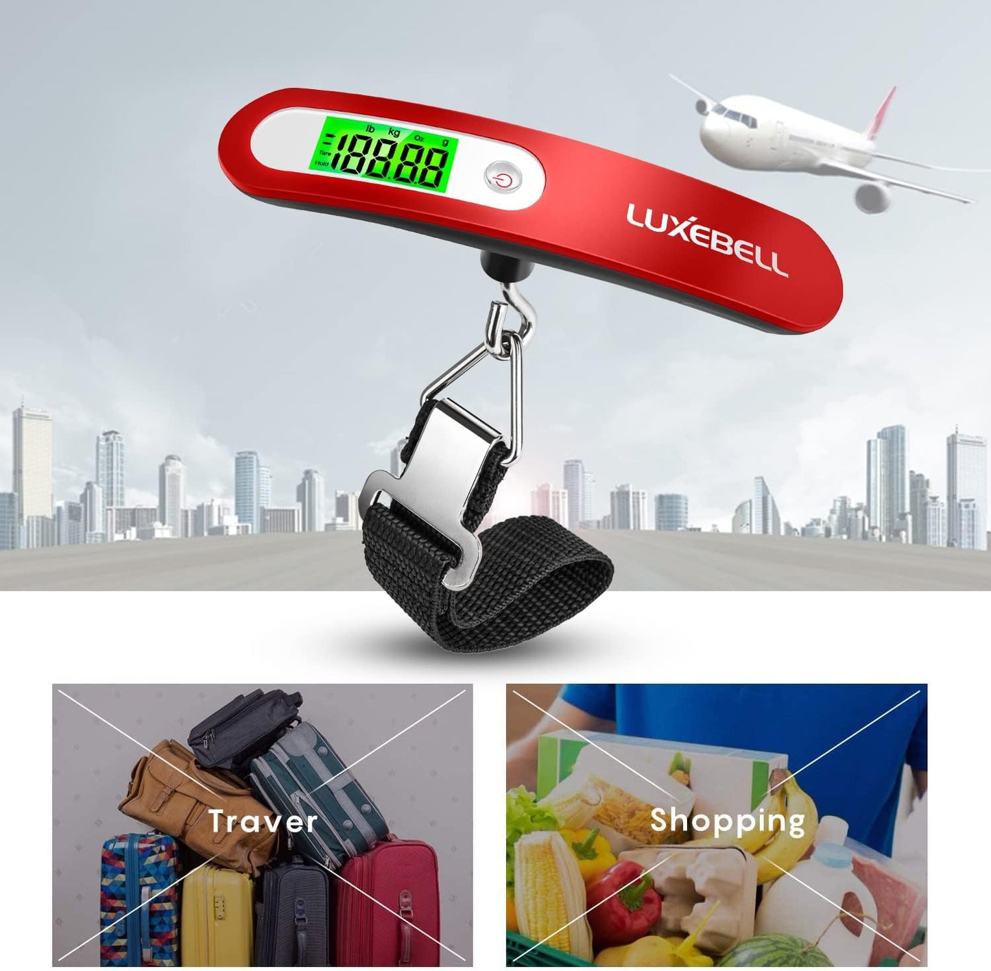 Digital Luggage Scale Vacation Travel Essentials Accessories Gifts for Traveler Portable Suitcase