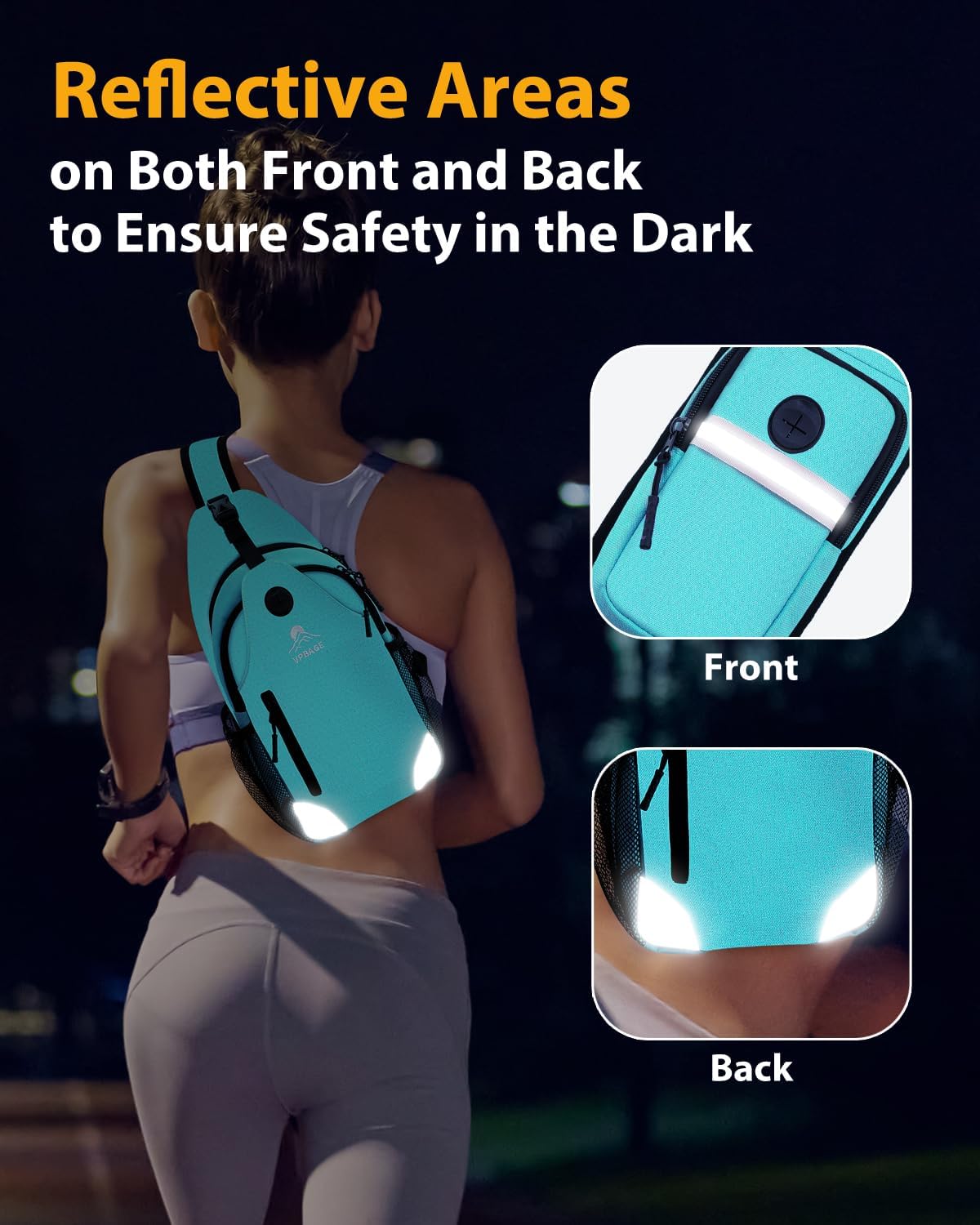 Sling Bag, Crossbody Bag for Men, Cross Body Hiking Backpack, Travel Daypack, Chest Pack with Chest Phone Holder
