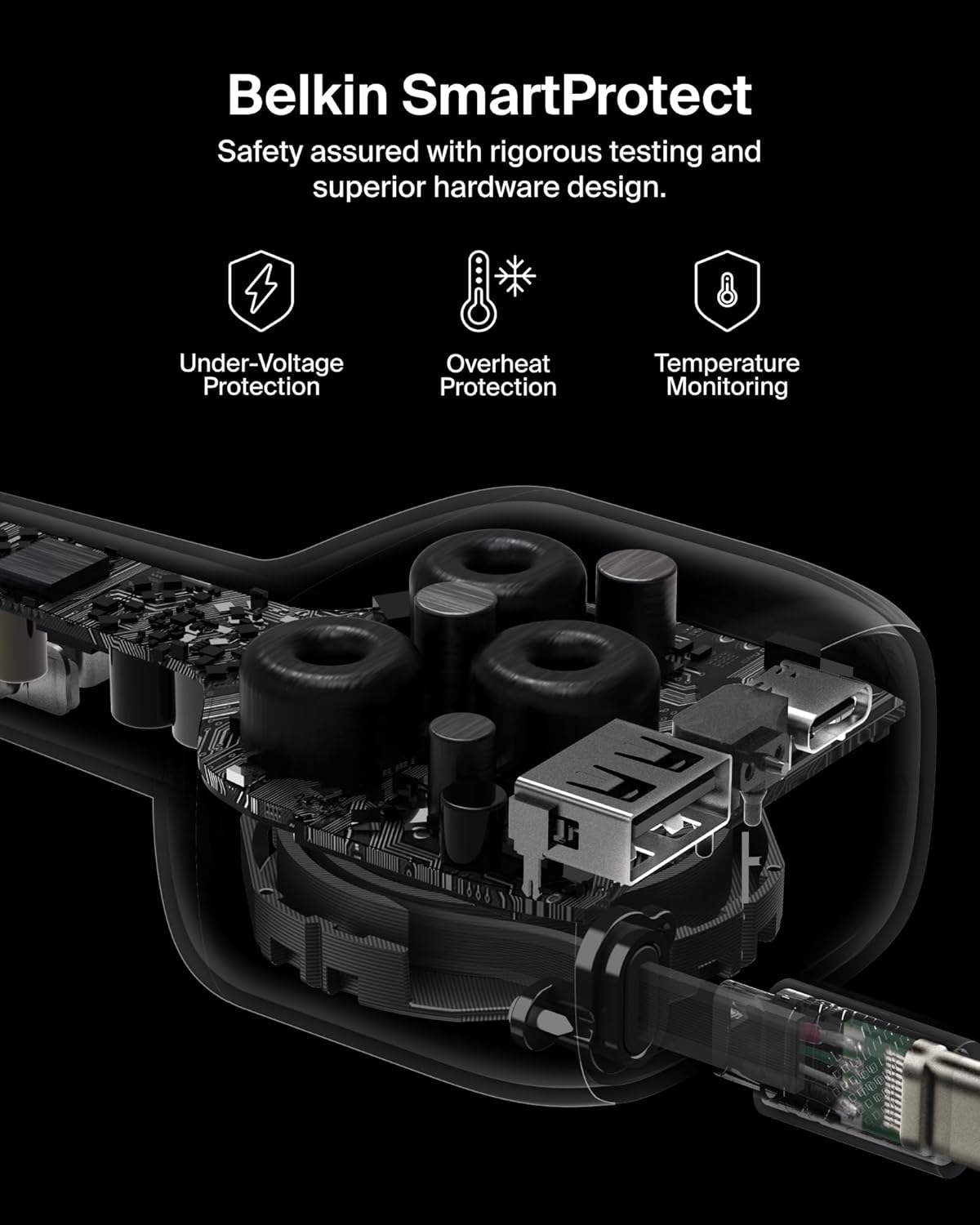 Belkin USB C Car Charger 75W w/ 30in Retractable USB C Cable - iPhone Charger, Compatible with iPhone 17 & 16 Series, Galaxy S25 Series, AirPods, Tablet, MacBook, Chromebook, etc. - Travel Essentials