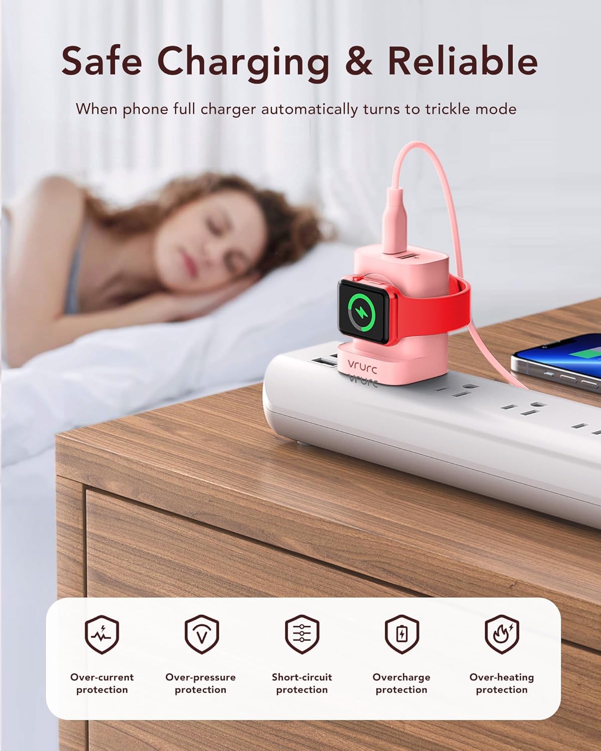 VRURC for Apple Watch Charger, PD 20W Fast Charging Block with Foldable Plug, USB C Wall Charger