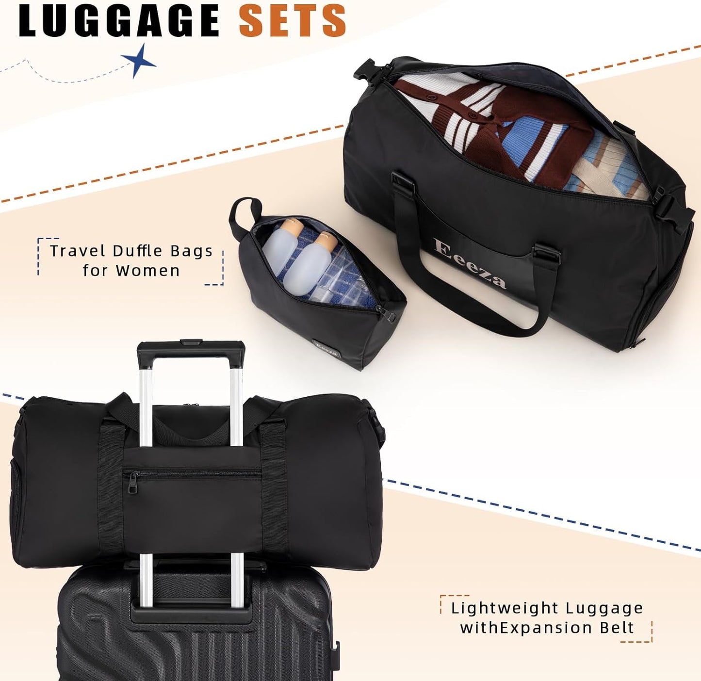 Suitcase Set 3 Piece 20-inch Carry on Luggage with Wheels ABS Hard Shell Lightweight and TSA Lock