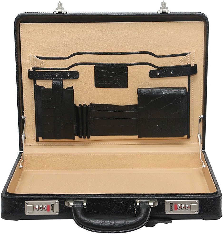 Full Grain Leather Briefcase Attache Case For Unisex Size L17xW3xH12 Inches Briefcase Bag
