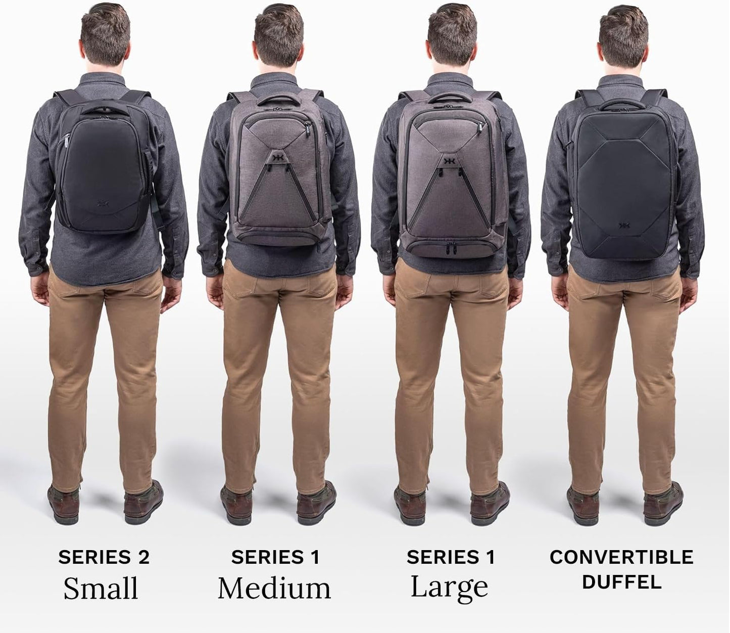 Knack Series 1 Laptop Backpack Fits up to 17 Inch - Knack Bags Carry-On Backpack, TSA Approved, Expandable Travel Backpacks With 4 Day Outfit Capacity (Stealth Black, Large)