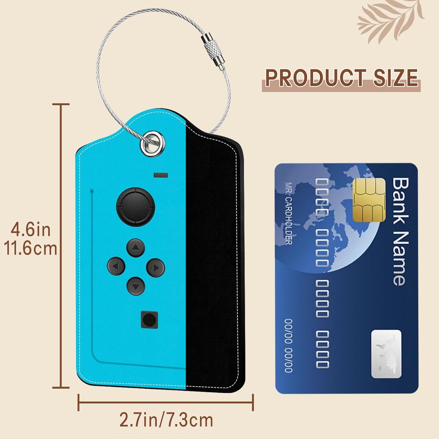 2 Pack Gamer Luggage Tags for Suitcase, Leather Luggage Tags Funny, Privacy Cover ID Label with