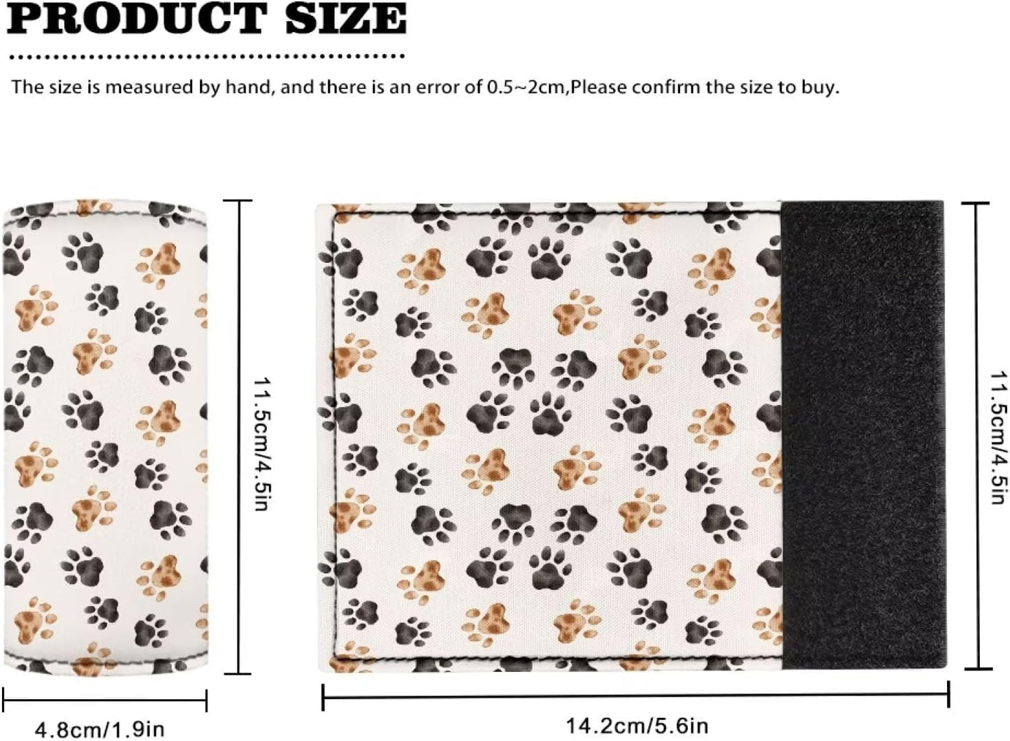 Dog Paw Prints Luggage Handle Wrap Grip Luggage Identifier for Suitcase,2 Pack Portable Travel Accessories Cute Print