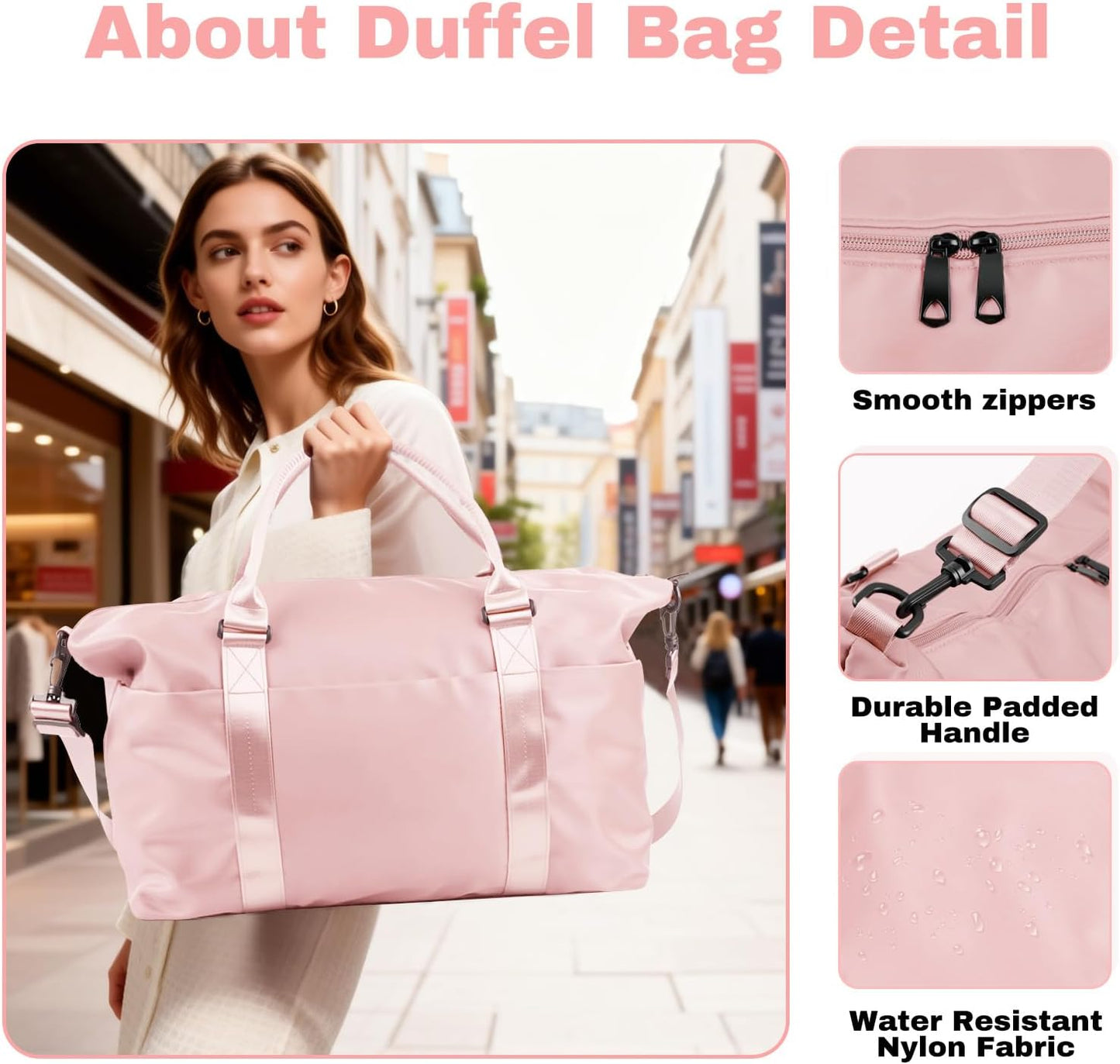 Weekender Duffel Bags for Women, Travel Totes Bag for Airplane Essentials, Overnight Bags for Women with Trolley Sleeve, Large Carry On Hospital Bag for Labor and Delivery, Sport, Gym