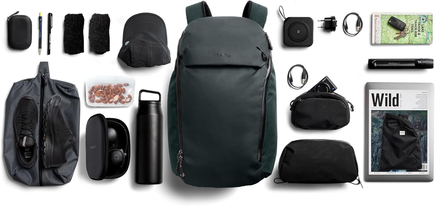 Bellroy Venture Travel Pack (26 liter carry on travel backpack, with laptop sleeve, RFID protection and bonus 15 liter tote bag) - DeepOcean
