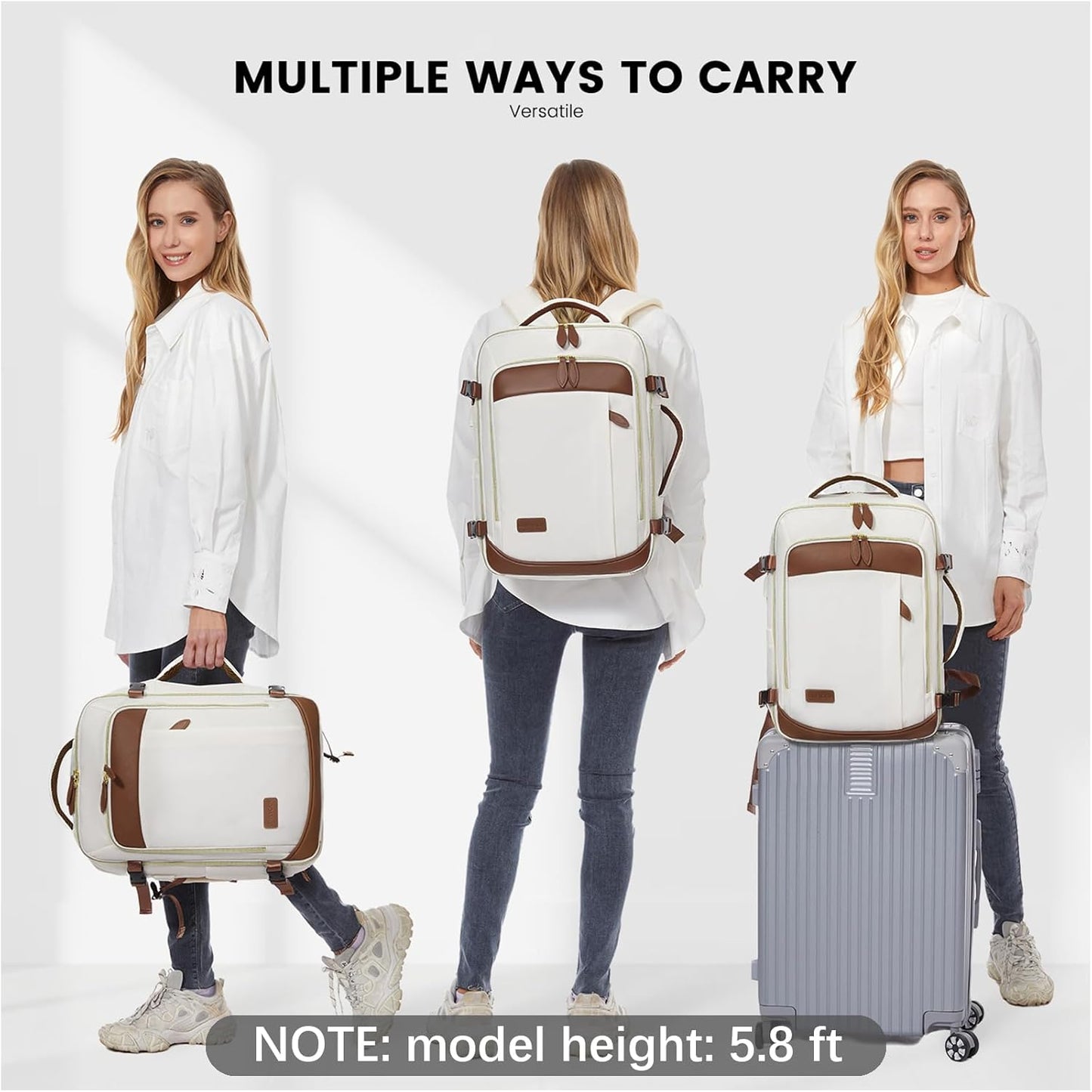 LOVEVOOK Travel Backpack for Women, 40L Carry On Backpack with 3 Packing Cubes,TSA Personal Item Travel Bag Airline Approved, Water Resistant Weekender Overnight Luggage Daypack, Fits 17 Inch Laptop