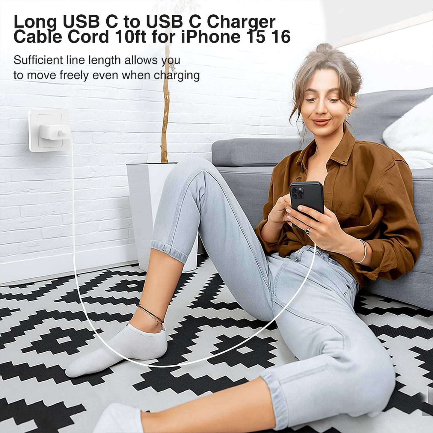 2Pack 45W iPhone 17 16 15 Charger Fast Charging,USB C Super Fast Charger Block and Long Type C to C Cable Cord 10ft for Apple iPhone 17 Pro Max/17 Air/16 Pro/16 Pro Max/15 Plus/15 Pro/iPad Plug Cube