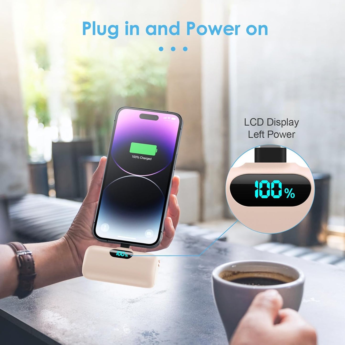 Mini Portable Charger USB C Power Bank,Upgraded 5000mAh PD Fast Charging Battery Pack Built-in USB-C Connector Travel Essential for iPhone17/17Pro/17Pro Max/Air/16 Plus/16Pro Max/15 Series,Android etc