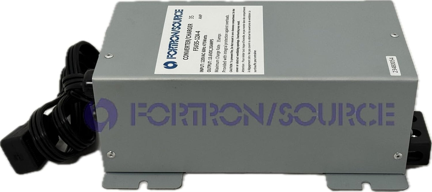 RV Power Converter | 35 Amp | 4-Stage Battery Charger | Fortron/Source SRV Series Power Supply | AC-DC Converts 120VAC to 13.75VDC | FSV35-12A-4