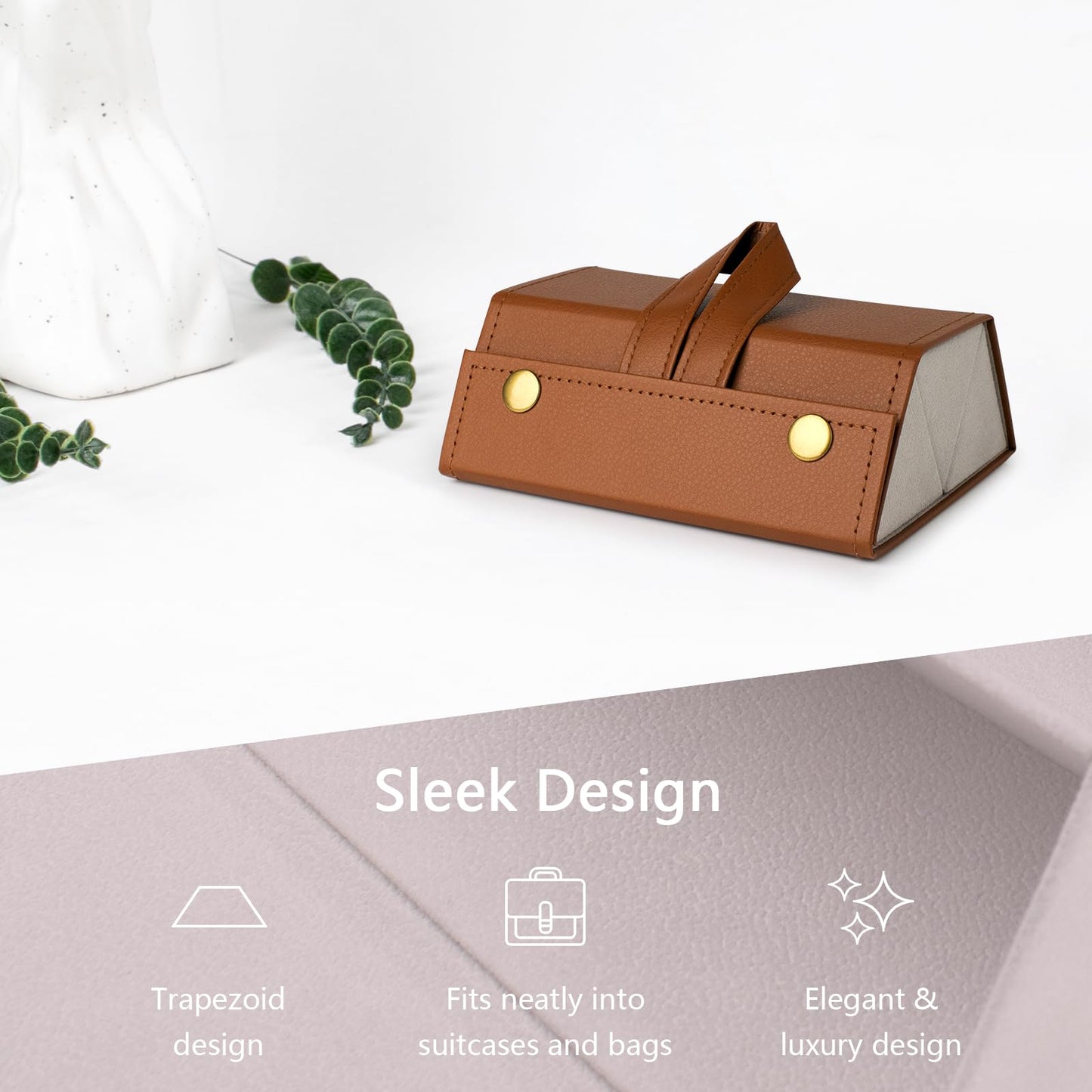 VACONICO Sunglasses Travel Case, Travel Sunglasses Case Organizer with 3 Slots Foldable Eyeglasses