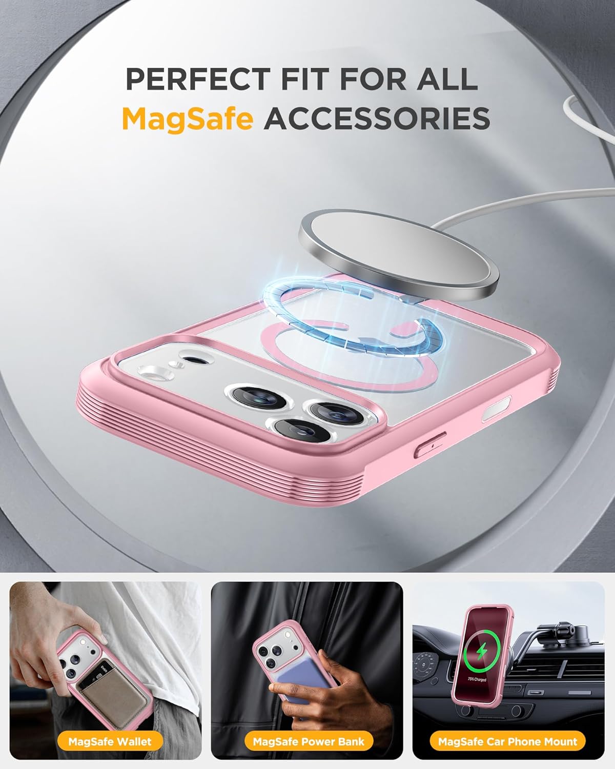 Miracase for iPhone 17 Pro Max Case 6.9" Full-Body Phone Case with Built-in Glass Screen Protector&