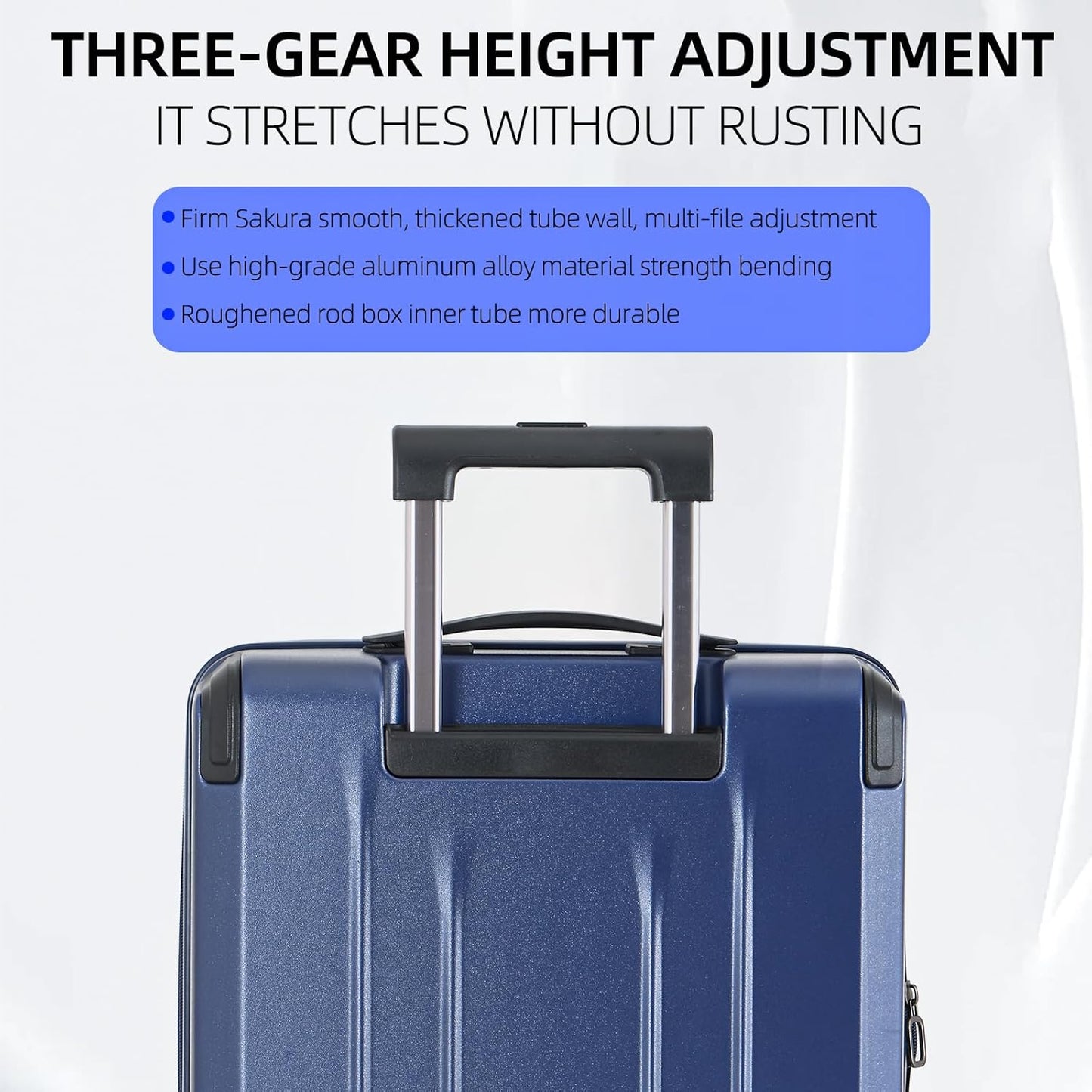 Carry On Luggage, 20 Inch Top Opening Aluminum Frame Lightweight Airline Approved ABS+PC Hard Shell Suitcases with Silent Wheels, TSA Lock, Front Pocket & Wet-dry Separated Six-piece Set (Dark Blue)
