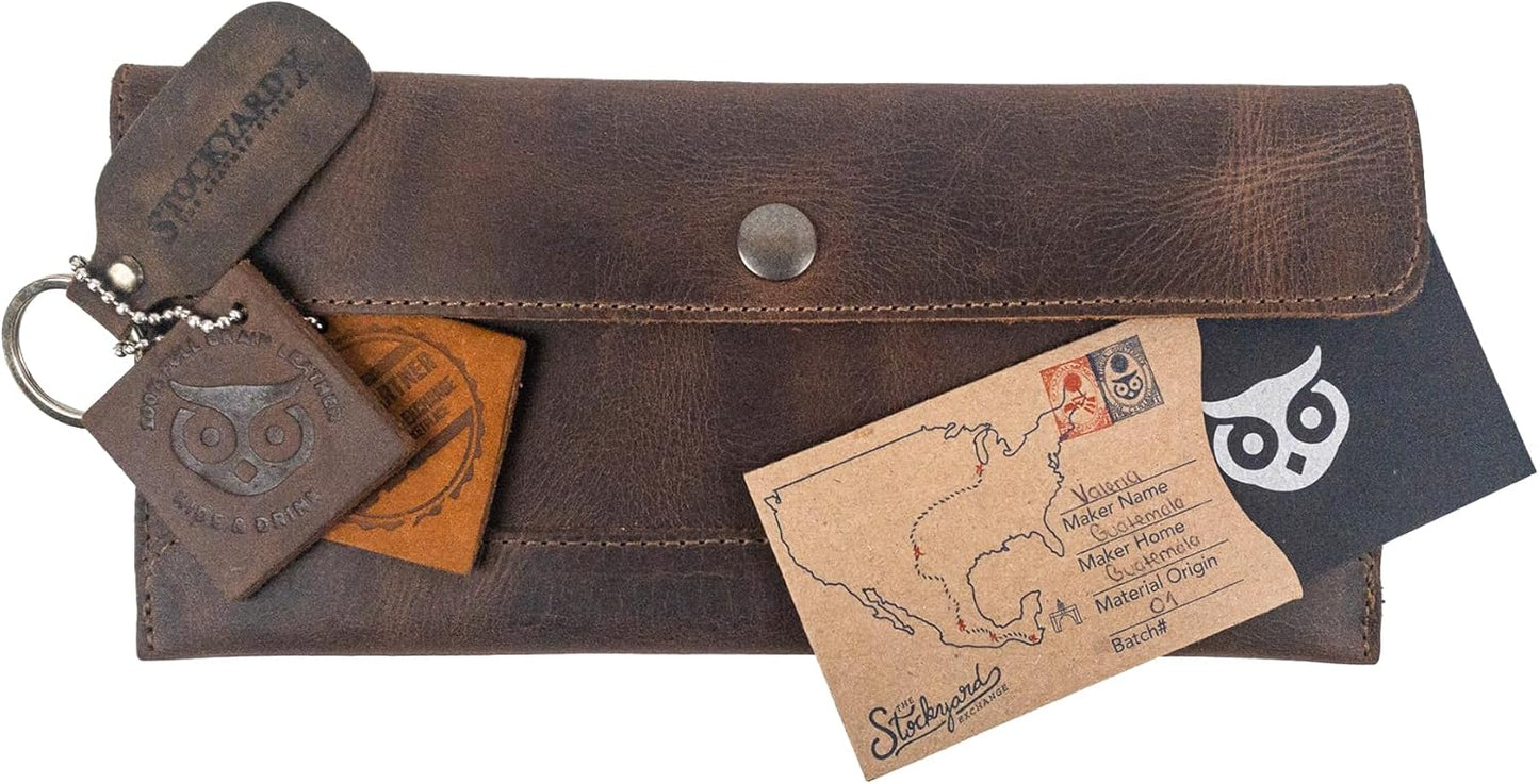 Hide & Drink, Travel Wallet Handmade from Full Grain Leather (Bourbon Brown)
