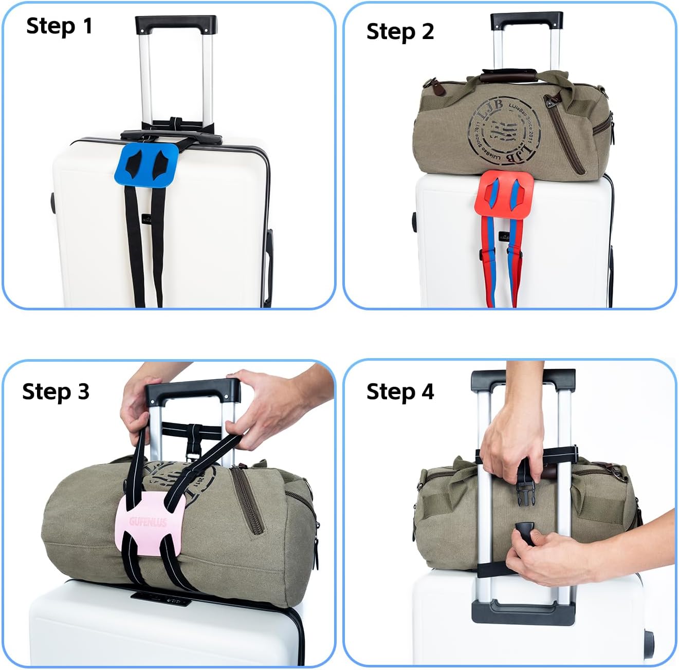 Luggage Straps for Suitcases,Luggage Straps Bag Bungees for Add a Bag Easy to Travel Suitcase Elastic Strap Belt (Black/Orange 1pcs)