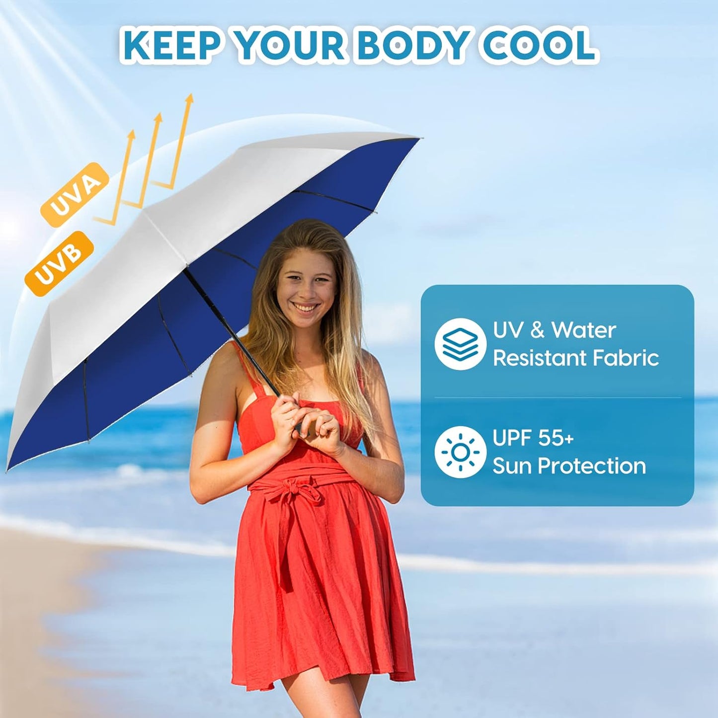 ZOMAKE UV Umbrella for Sun Protection UPF 50+,Travel Compact Sun Umbrellas UV Blocking Small Auto Open Portable for Walking