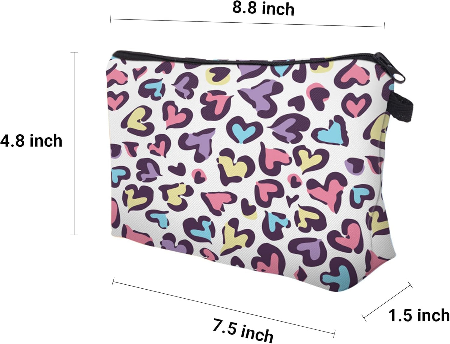 Cute Travel Makeup Bag Cosmetic Bag Small Pouch Gift for Women (Heart)