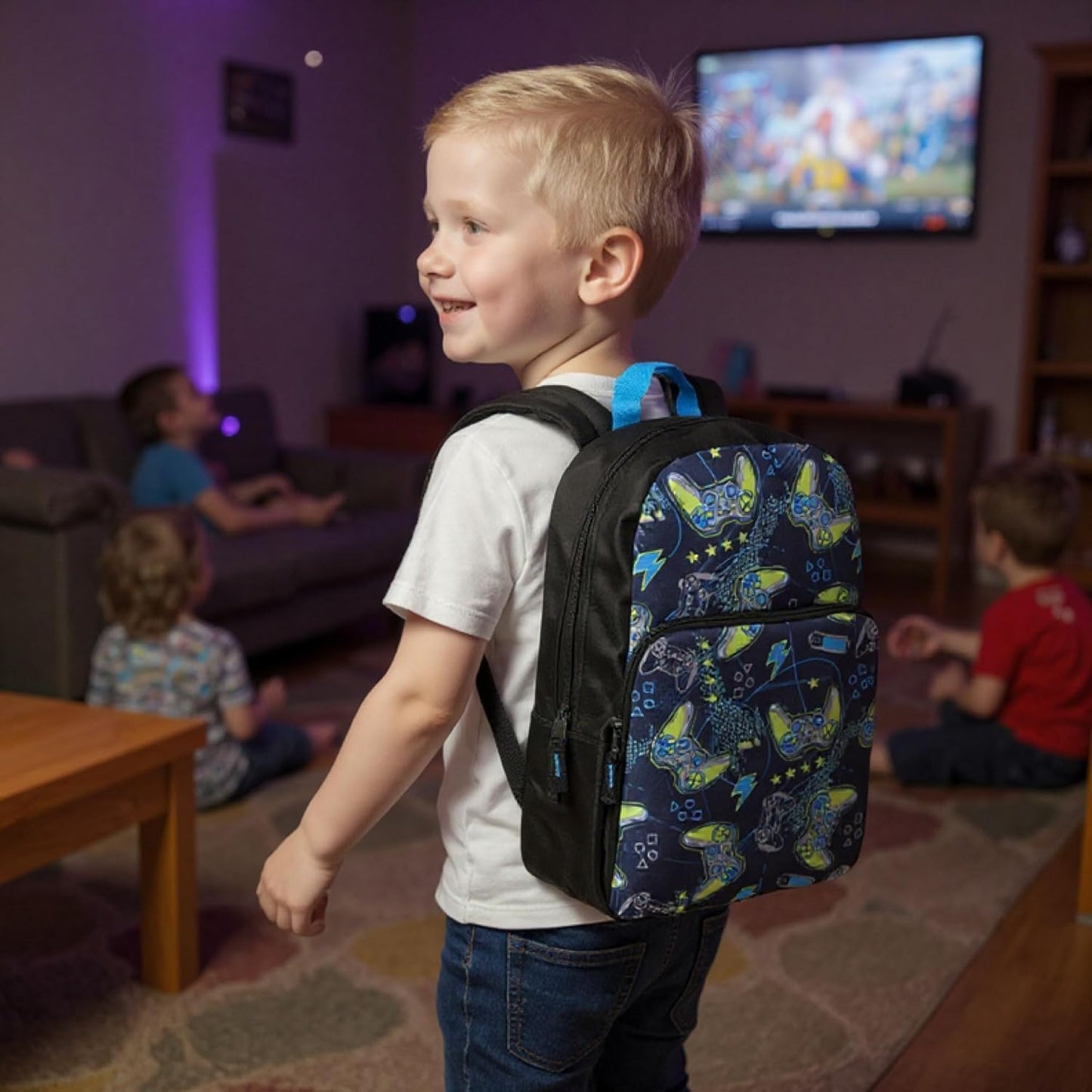 Fun School Backpack for Elementary Middle School Girls and Boys | 17 Inch Printed Backpacks for School Kids, Travel (You've Got Game)