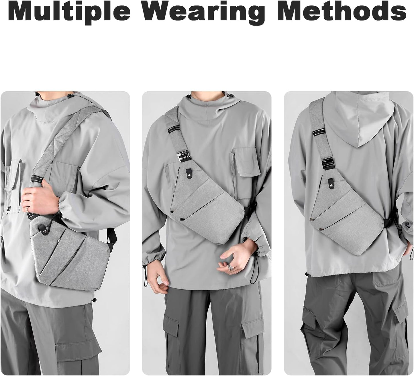 Anti Theft Travel Bag, One Shoulder Large Capacity Cross-body Bag Chest Fashion Lightweight Sling Bags for Travel Sports
