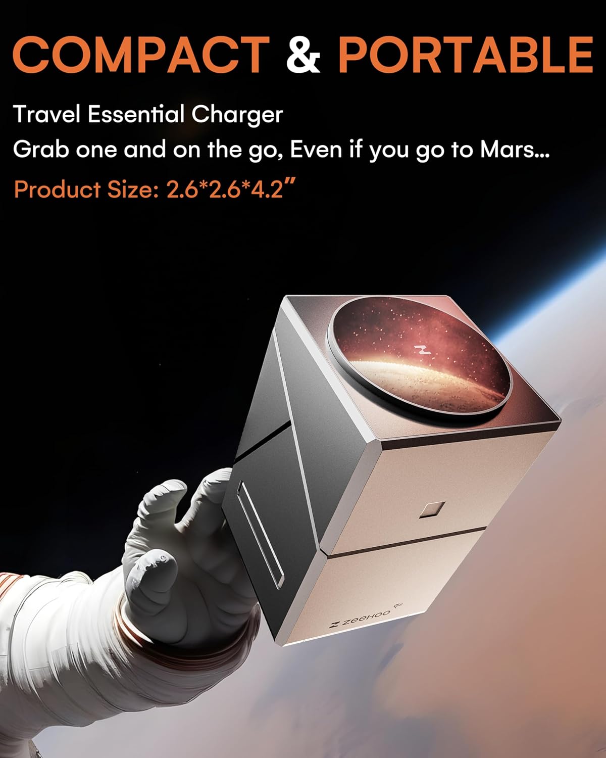 ZEEHOO 3 in 1 Charging Station for Apple, iPhone Mag-Safe Charger, Qi2 Certified, Rotating Wireless Charger Stand for iPhone 17 16,15,14,13,12 Series, Apple Watch, AirPods (USB-C Charger Included)