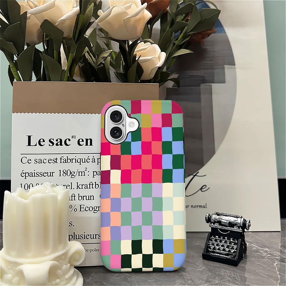 SEized Case Compatible with for iPhone 16,Colorful Checkerboard Phone Case for Girl Women Boy Men,Durable Protection Phone Case for iPhone 16