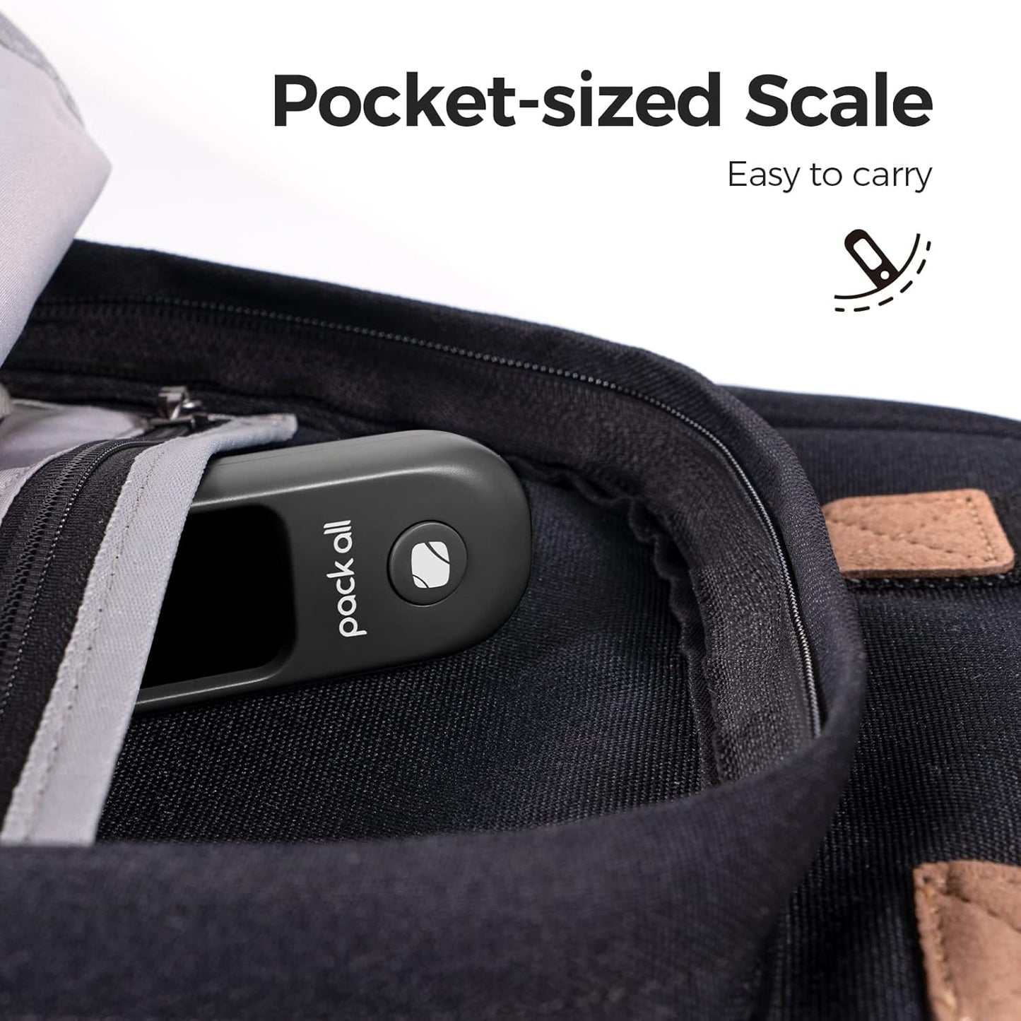 pack all 110 Lbs Luggage Scale, Digital Handheld Baggage Scale, Travel Suitcase Weight Scale with LCD Display, Battery Included, Black