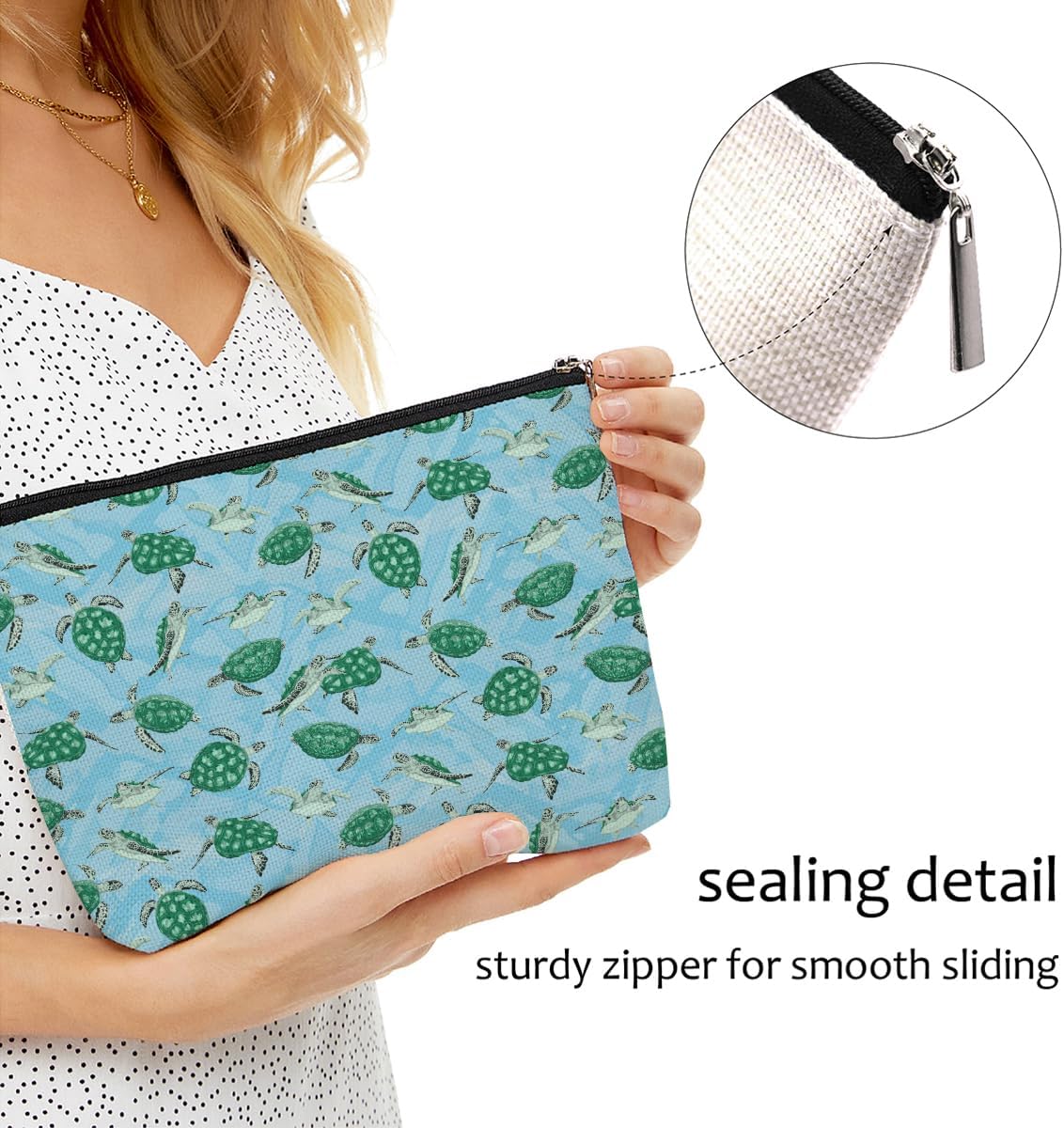 Sea Turtle Makeup Bag Sea Turtle Gifts Travel Accessories Bag Turtle Stuff Mothers Day Christmas Birthday Gift Ideas for Women Animal Lovers Grandma Teen Girls Girlfriend Friendship Appreciate Gift