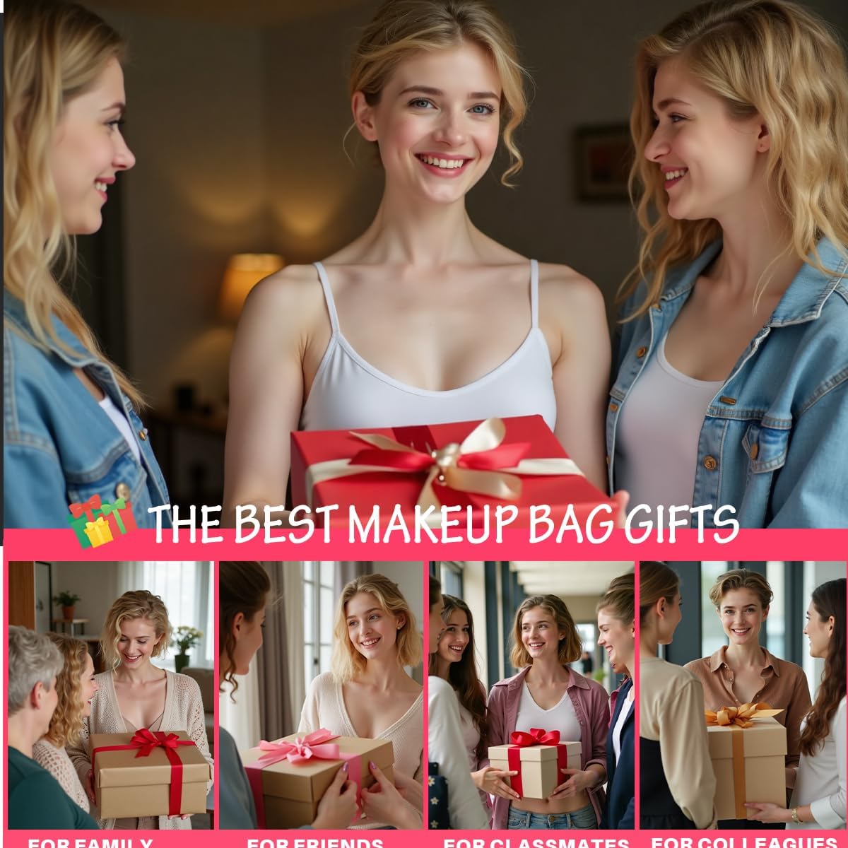 4 PCS Girls Trip Gifts girls trip gifts favors Girls Trip Makeup Bag Girls Girls Weekend Gifts