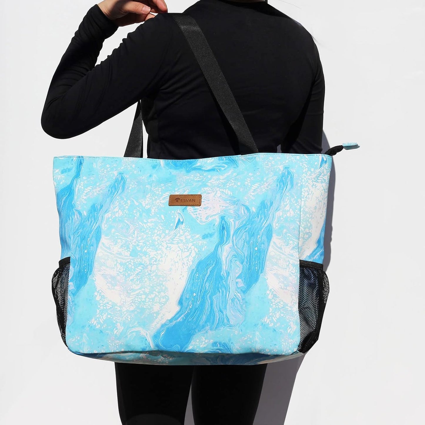 LARGE BEACH BAG Water Resistant Lightweight 20 inch Women Oversize Tote Bag for Gym Beach Travel Pool Yoga Nurse