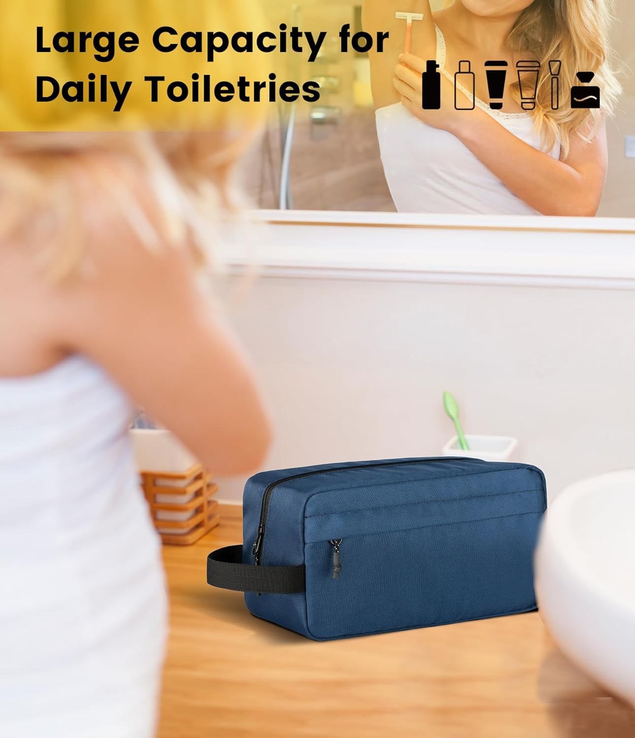 Vorspack Travel Toiletry Bag for Men - Hanging Toiletries Bag Water Resistant Travel Bag for Toiletries Accessories