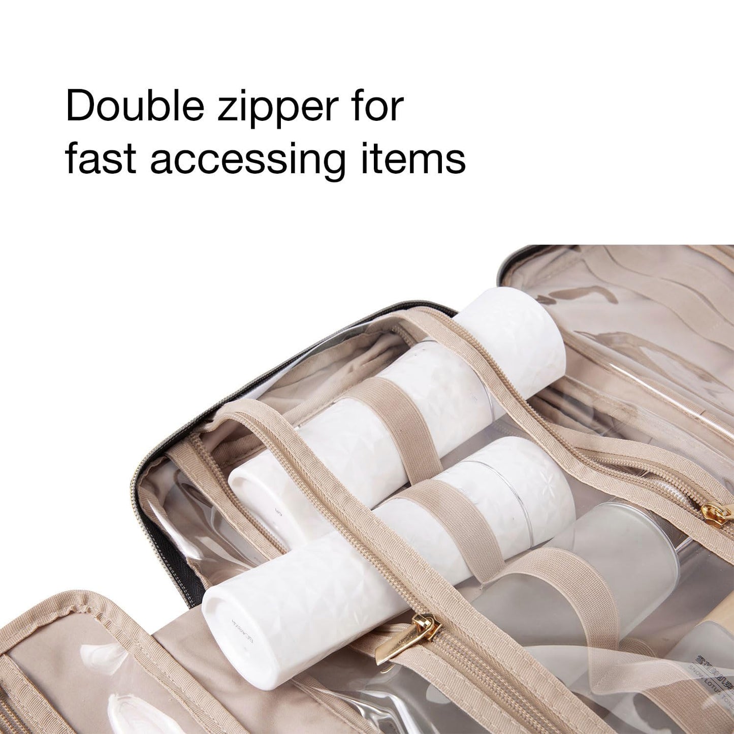 BAGSMART Toiletry Bag Travel Bag with Hanging Hook, Water-resistant Makeup Cosmetic Bag Travel