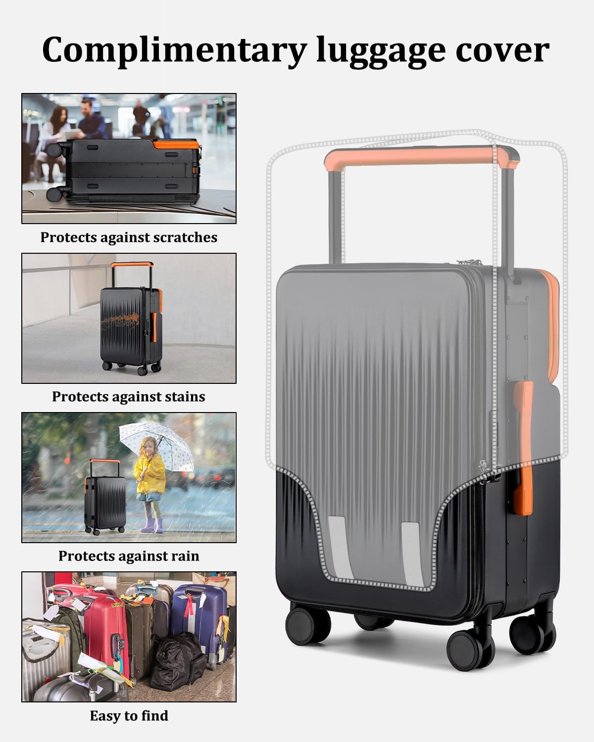 Joyway Carry on Luggage Airline Approved, Hardside Carry-on Suitcase with Charging Port and Spinner Wheels, Hardshell 20 Inch Luggage with TSA Lock, Green
