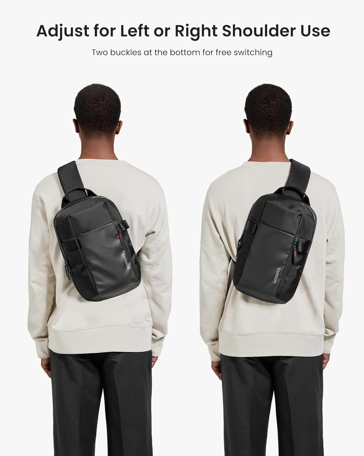 tomtoc 7L Sling Backpack Crossbody Bag for Men Women, EDC Daypack Chest Shoulder bag for 14-inch MacBook Pro M5, 13" MacBook Air/Pro, 13'' iPad Pro M5/iPad Air M3, Organized, Daily Use, Work, Travel-S